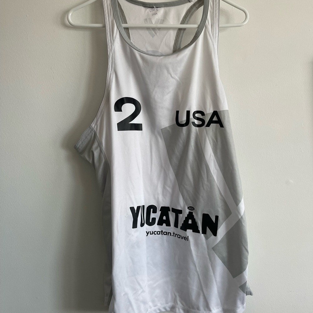 White and Gray USA Yucatan Tank Top